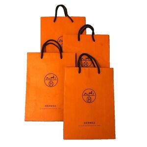 Hermes Authentic Orange Gift Shopping Bag Medium Rectangle 8.25x11.5x3.25 Lot
